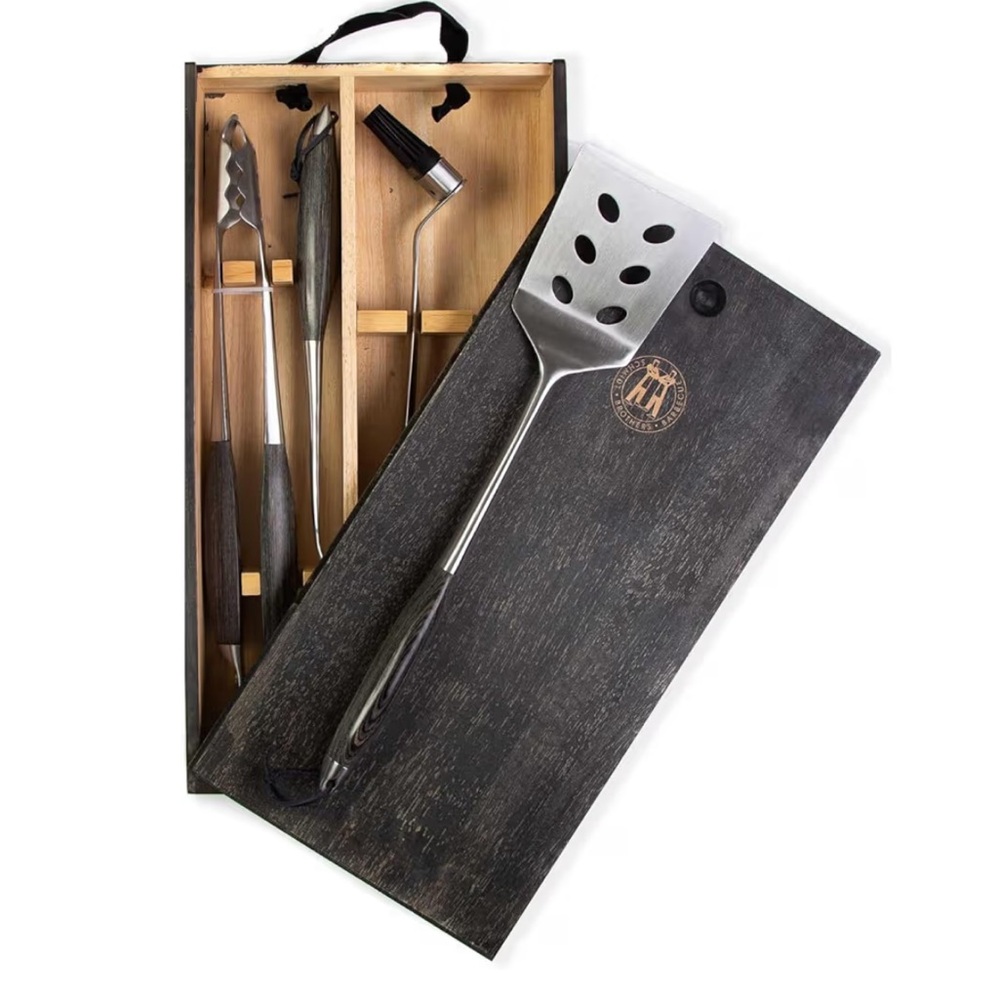 Schmidt Brothers BBQ Ash 4 Piece Stainless Steel Grill Set.